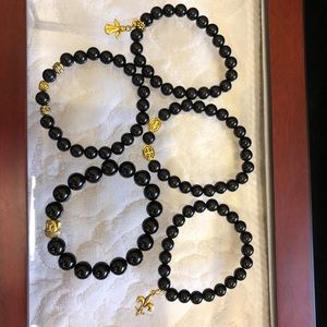 Black & Gold Onyx Healing Stone Bracelet